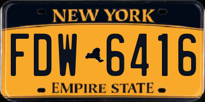 NY license plate FDW6416