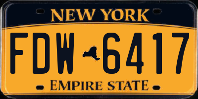 NY license plate FDW6417