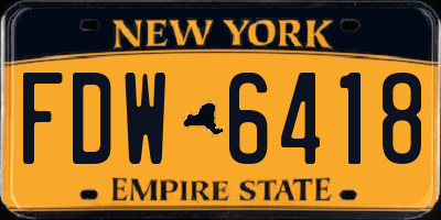 NY license plate FDW6418