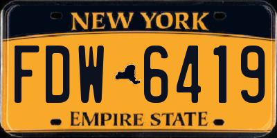 NY license plate FDW6419