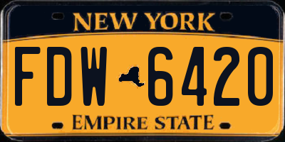 NY license plate FDW6420