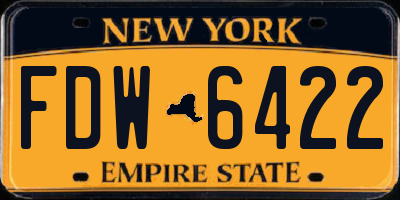 NY license plate FDW6422