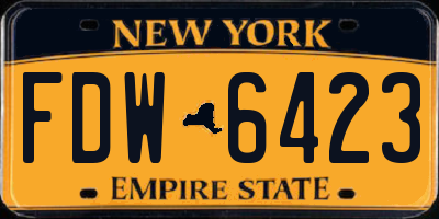NY license plate FDW6423