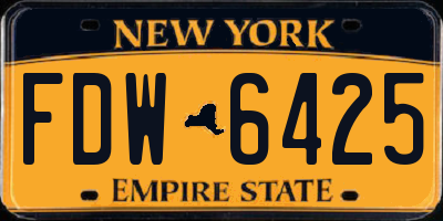 NY license plate FDW6425