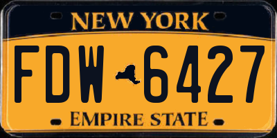 NY license plate FDW6427