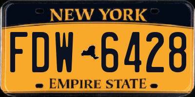 NY license plate FDW6428