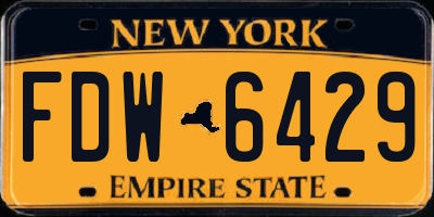 NY license plate FDW6429