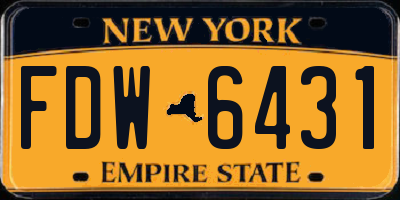 NY license plate FDW6431