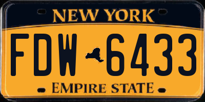 NY license plate FDW6433