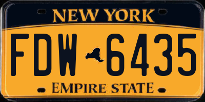 NY license plate FDW6435