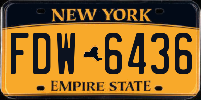 NY license plate FDW6436