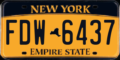 NY license plate FDW6437
