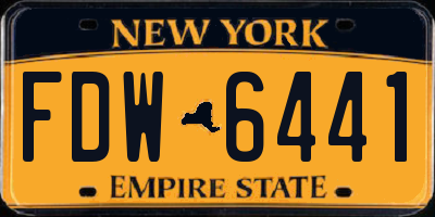 NY license plate FDW6441