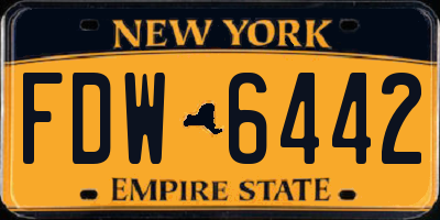 NY license plate FDW6442
