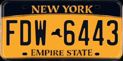 NY license plate FDW6443