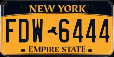 NY license plate FDW6444
