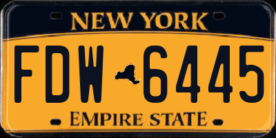 NY license plate FDW6445