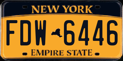 NY license plate FDW6446