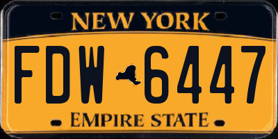 NY license plate FDW6447