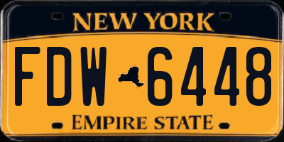 NY license plate FDW6448
