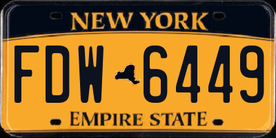 NY license plate FDW6449