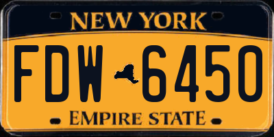 NY license plate FDW6450
