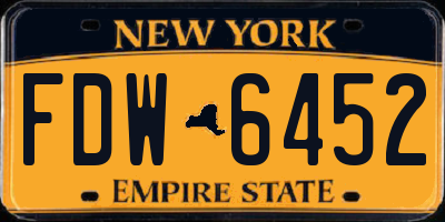 NY license plate FDW6452