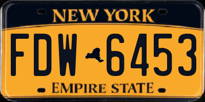 NY license plate FDW6453