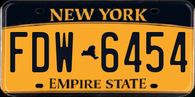 NY license plate FDW6454