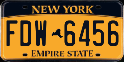 NY license plate FDW6456