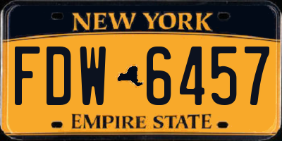 NY license plate FDW6457
