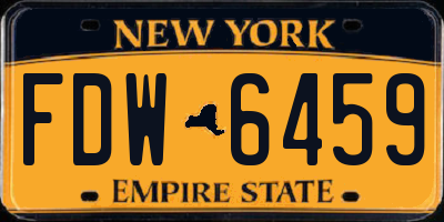 NY license plate FDW6459