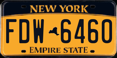 NY license plate FDW6460