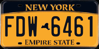 NY license plate FDW6461