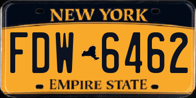 NY license plate FDW6462