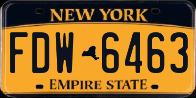 NY license plate FDW6463