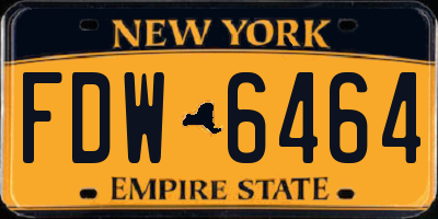 NY license plate FDW6464