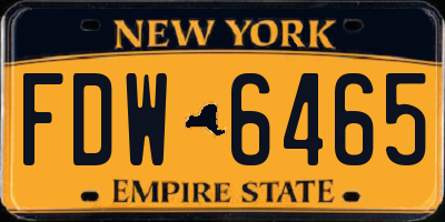 NY license plate FDW6465