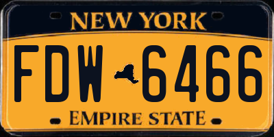 NY license plate FDW6466