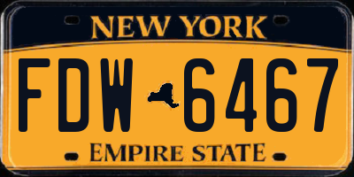 NY license plate FDW6467