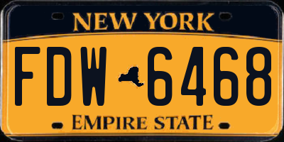 NY license plate FDW6468