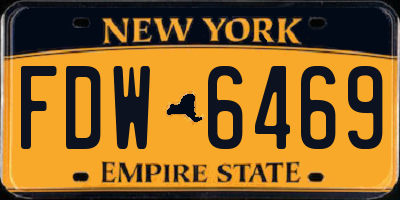 NY license plate FDW6469