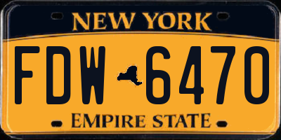 NY license plate FDW6470