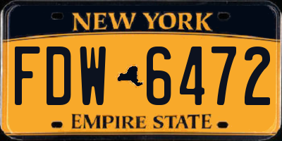 NY license plate FDW6472
