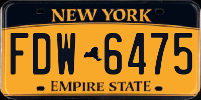 NY license plate FDW6475