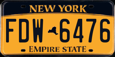 NY license plate FDW6476