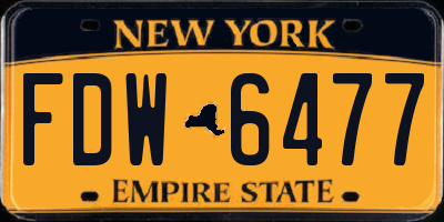 NY license plate FDW6477