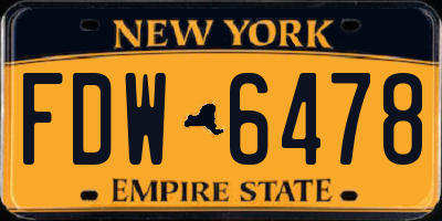 NY license plate FDW6478