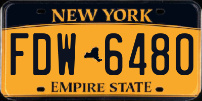 NY license plate FDW6480
