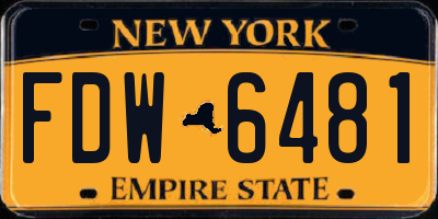 NY license plate FDW6481